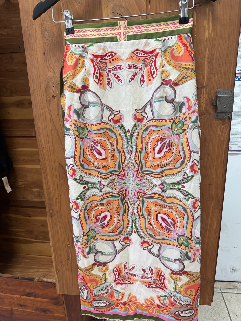 ANTONIO MELANI Multicolor Paisley Beach Wrap with Pink, Orange & Green - Picture 5 of 5